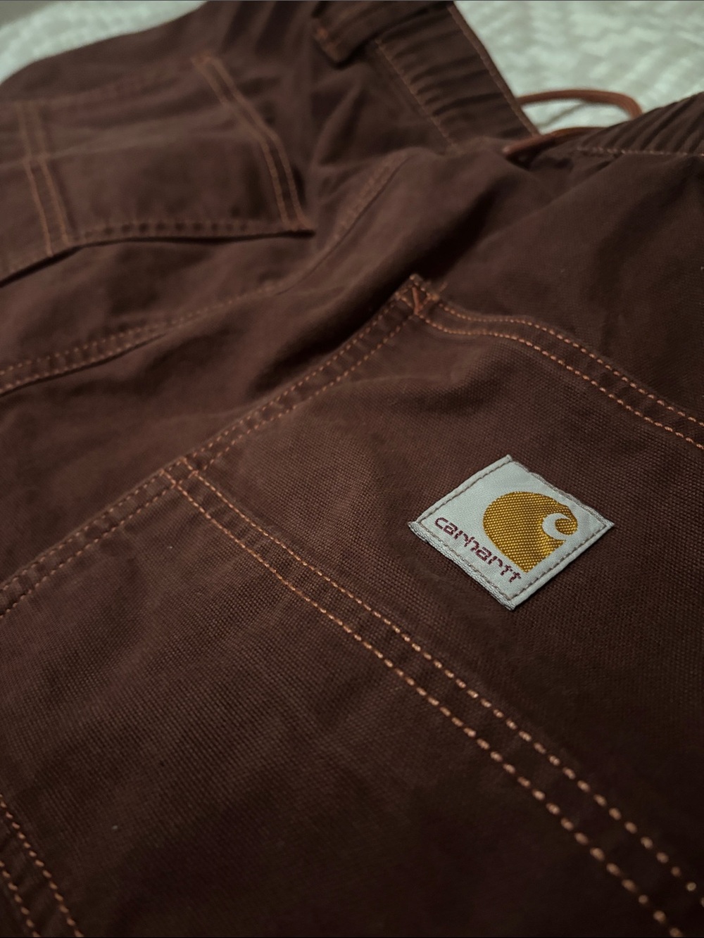 Custom Dyed Carhartt Rugged Flex Canvas Work short brown